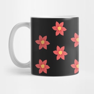 Red Flowers Pixel Art Mug